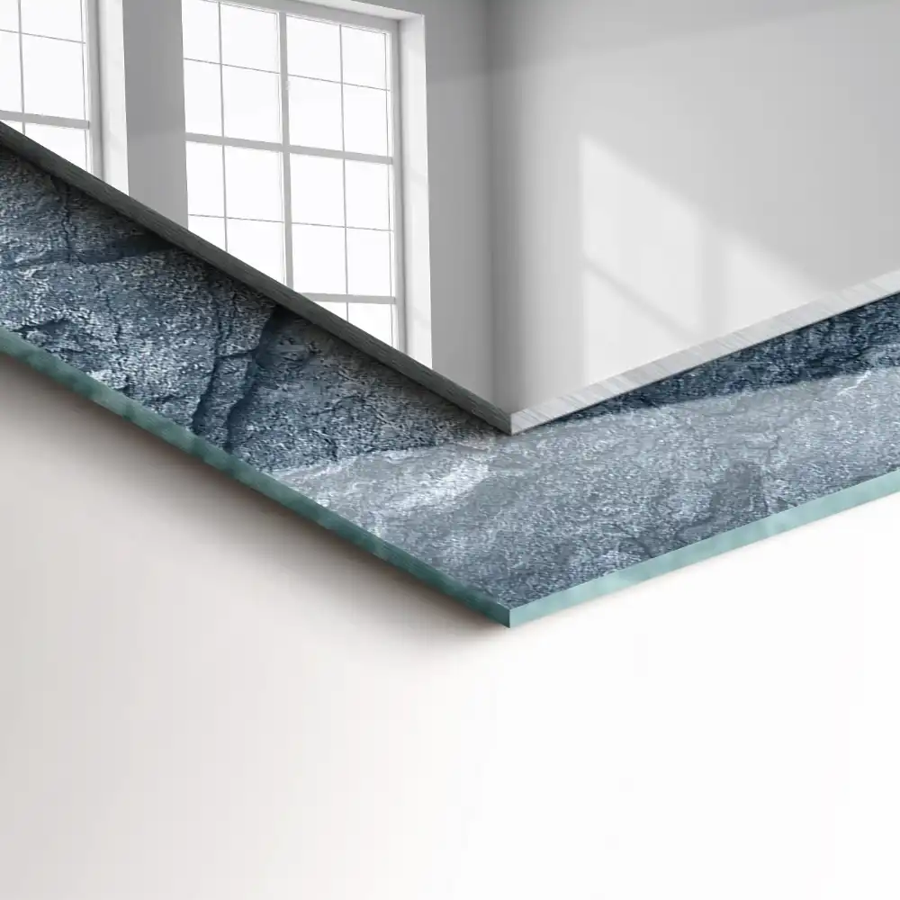 Pravokotne ogledalo s potiskanim okvirjem Kamen teksture