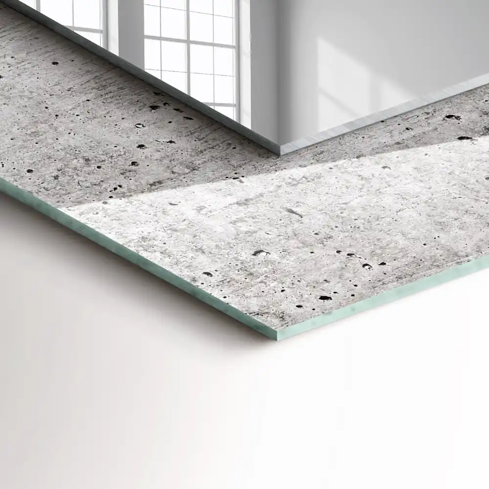 Pravokotne ogledalo s potiskanim okvirjem Tekstura betonske stene