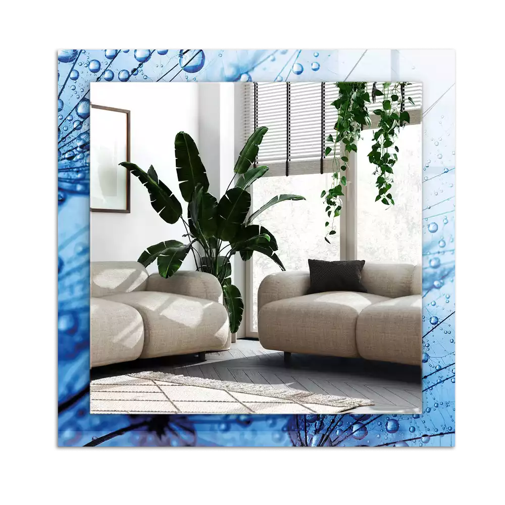 Pravokotne okrasno ogledalo Kapljice na regratu