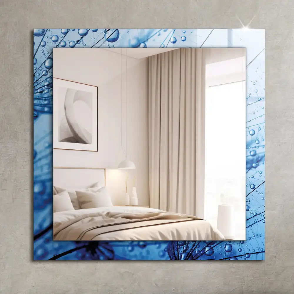 Pravokotne okrasno ogledalo Kapljice na regratu