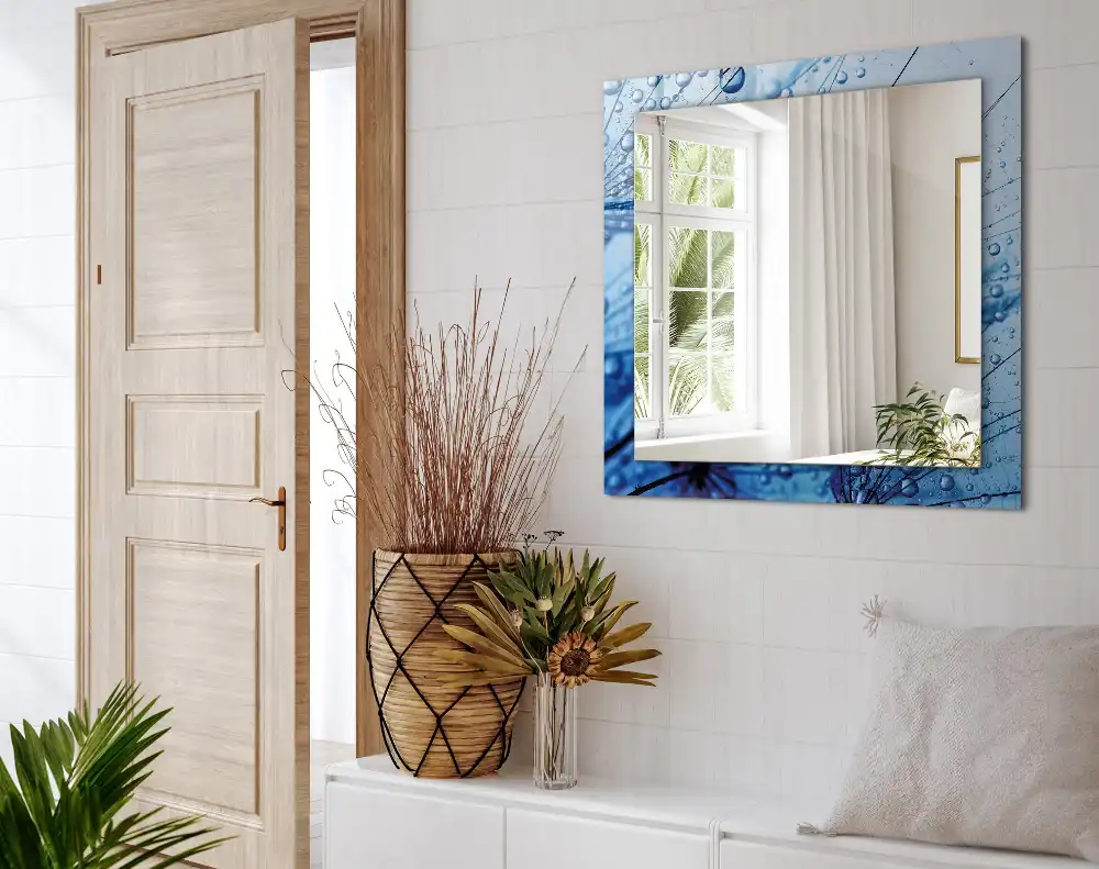 Pravokotne okrasno ogledalo Kapljice na regratu