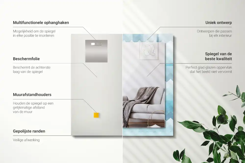 Pravokotne okrasno ogledalo Cikcak gradientni vzorec