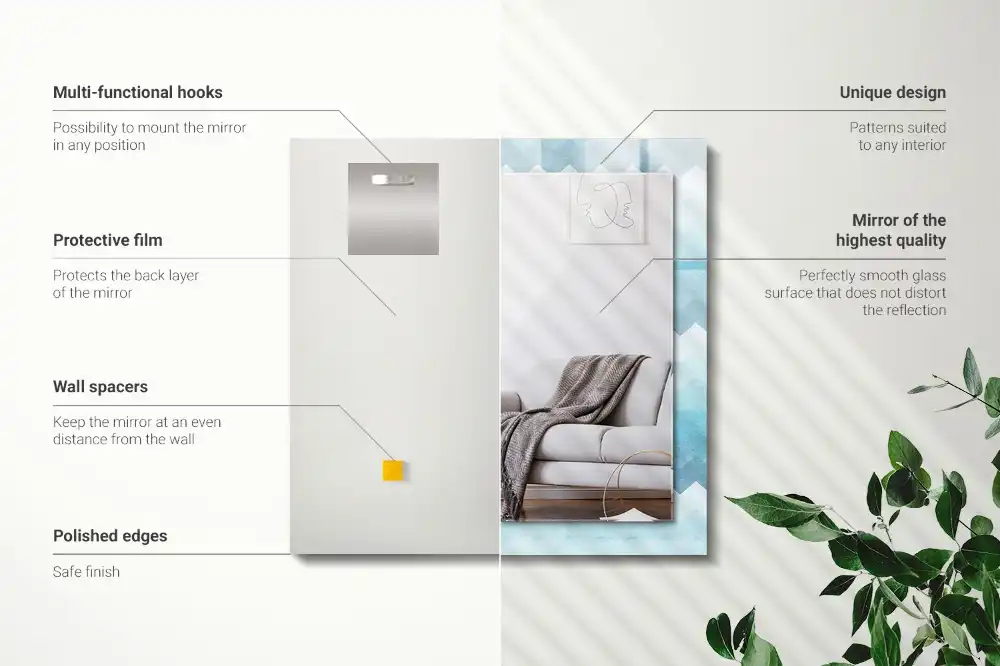 Pravokotne okrasno ogledalo Cikcak gradientni vzorec