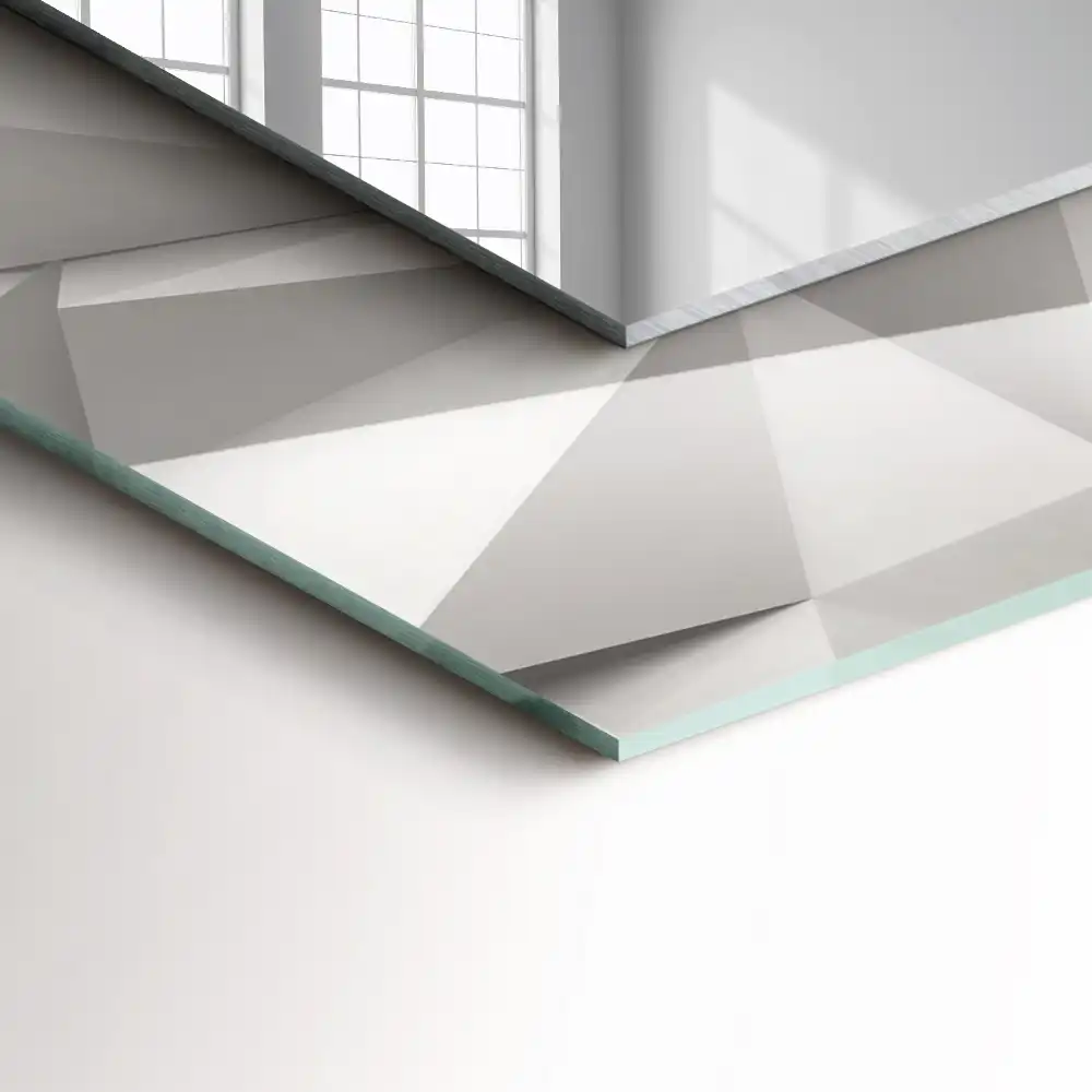 Pravokotne ogledalo s potiskanim okvirjem Abstraktne geometrijske oblike