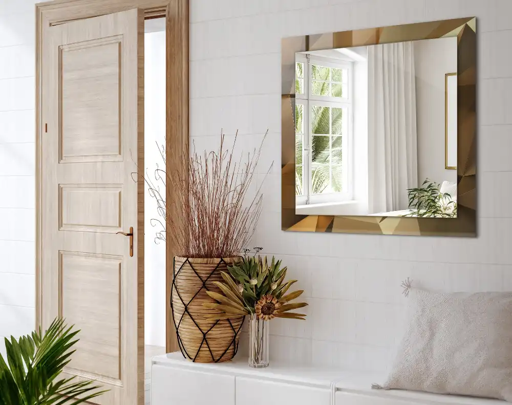 Pravokotne okrasno ogledalo geometrijske oblike