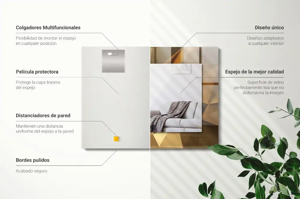 Pravokotne okrasno ogledalo geometrijske oblike