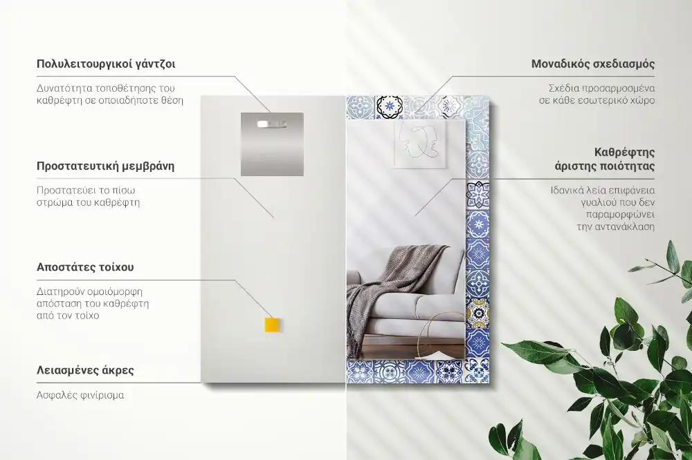 Pravokotne okrasno ogledalo Maroški vzorci