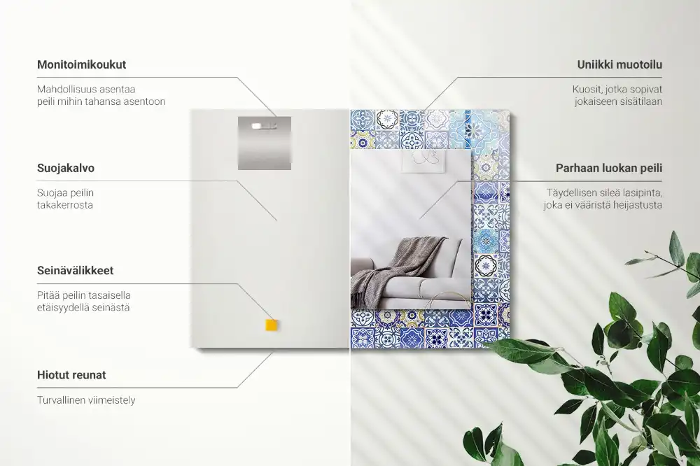 Pravokotne okrasno ogledalo Maroški vzorci