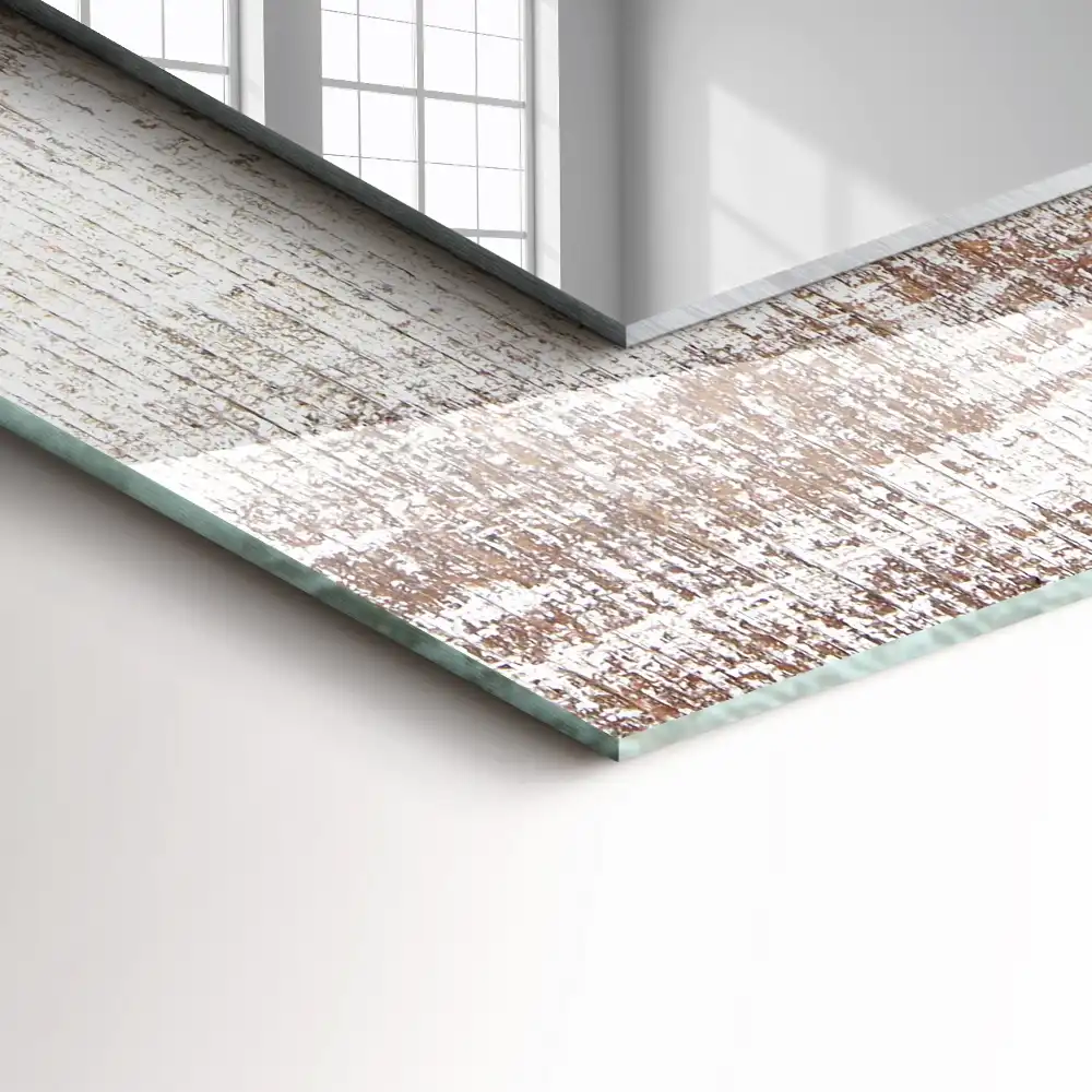 Tiskano pravokotne ogledalo Stari les