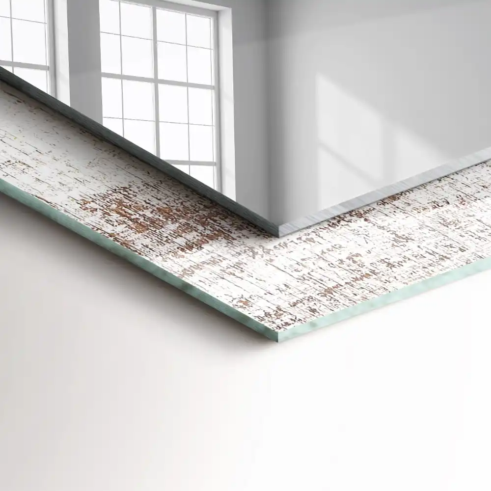 Tiskano pravokotne ogledalo Stari les