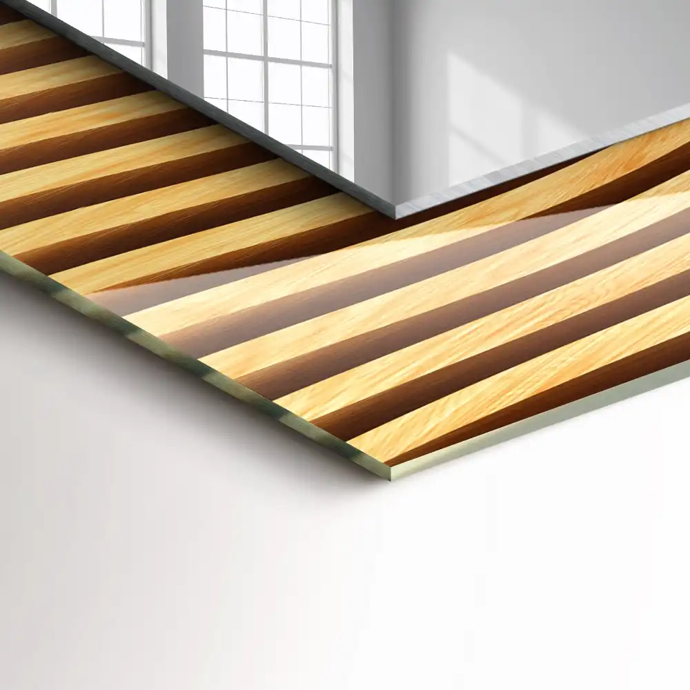 Tiskano pravokotne ogledalo Leseni valovi