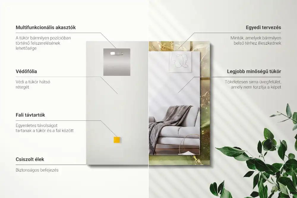 Pravokotne okrasno ogledalo Abstraktna umetnost