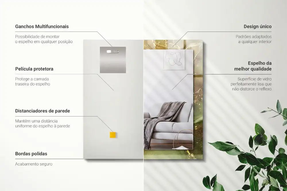 Pravokotne okrasno ogledalo Abstraktna umetnost