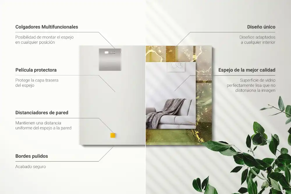 Pravokotne okrasno ogledalo Abstraktna umetnost