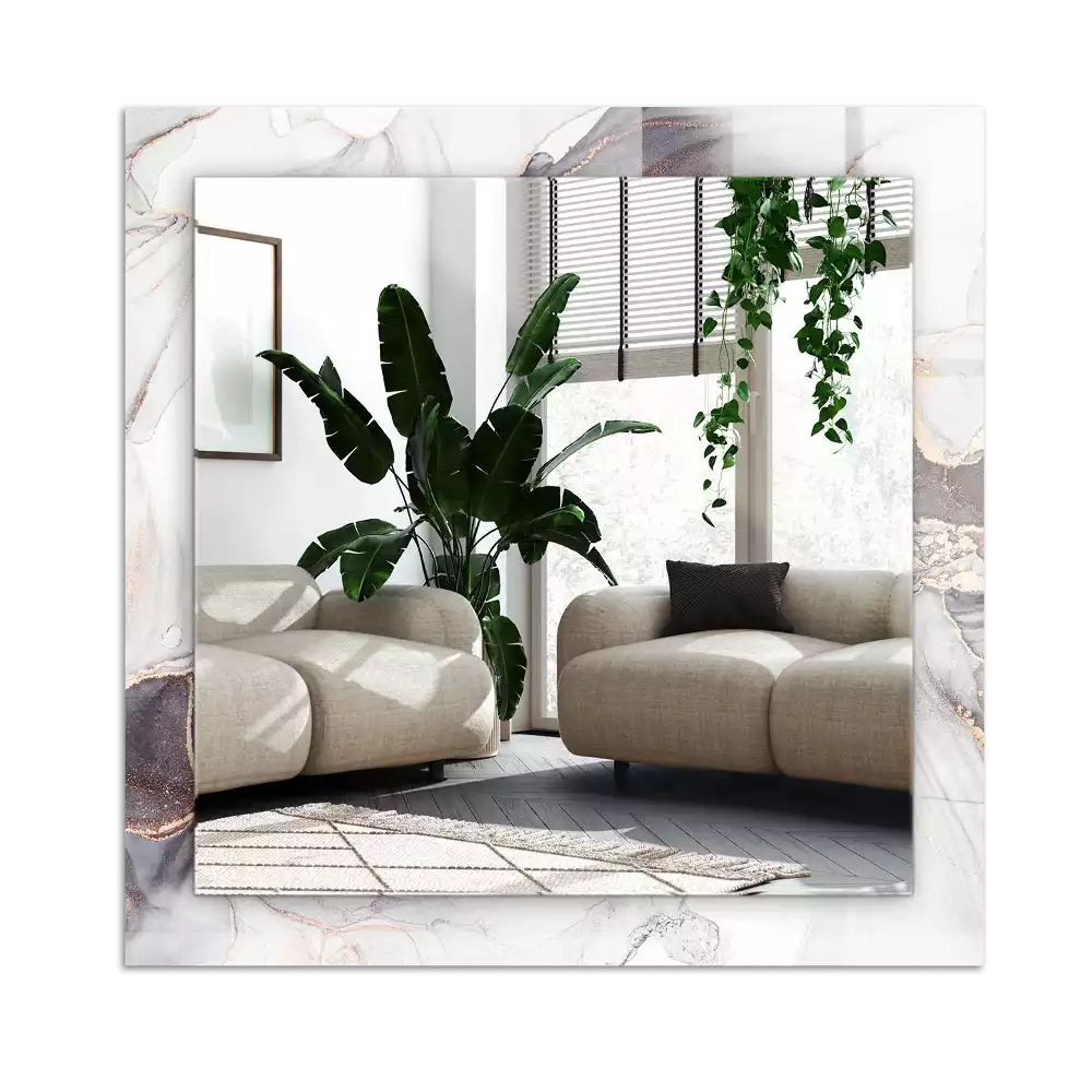 Pravokotne okrasno ogledalo Abstraktna marmorna umetnost
