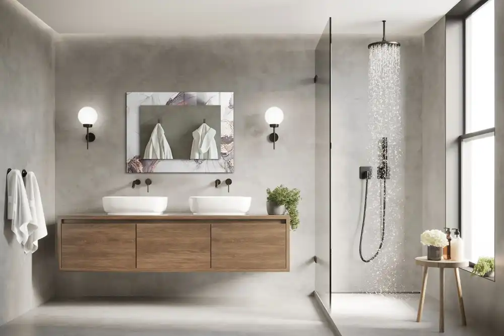 Pravokotne okrasno ogledalo Abstraktna marmorna umetnost