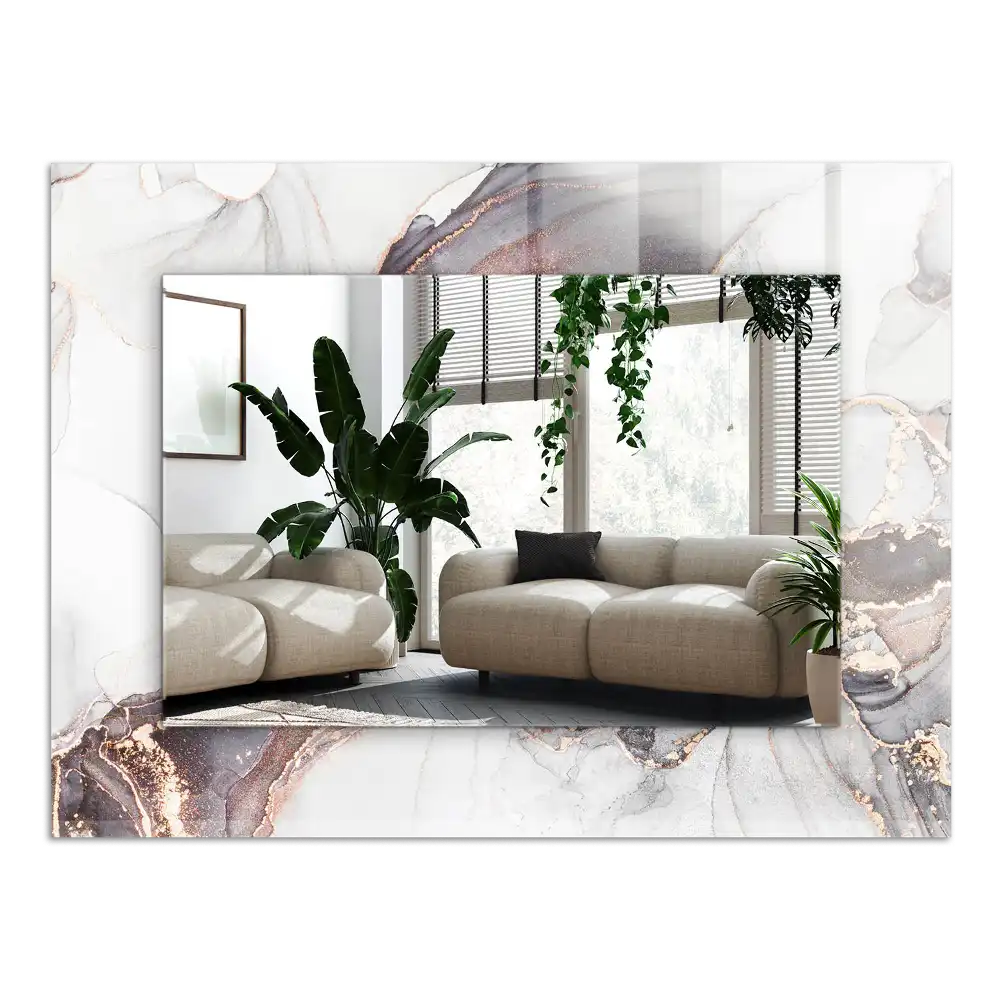 Pravokotne okrasno ogledalo Abstraktna marmorna umetnost