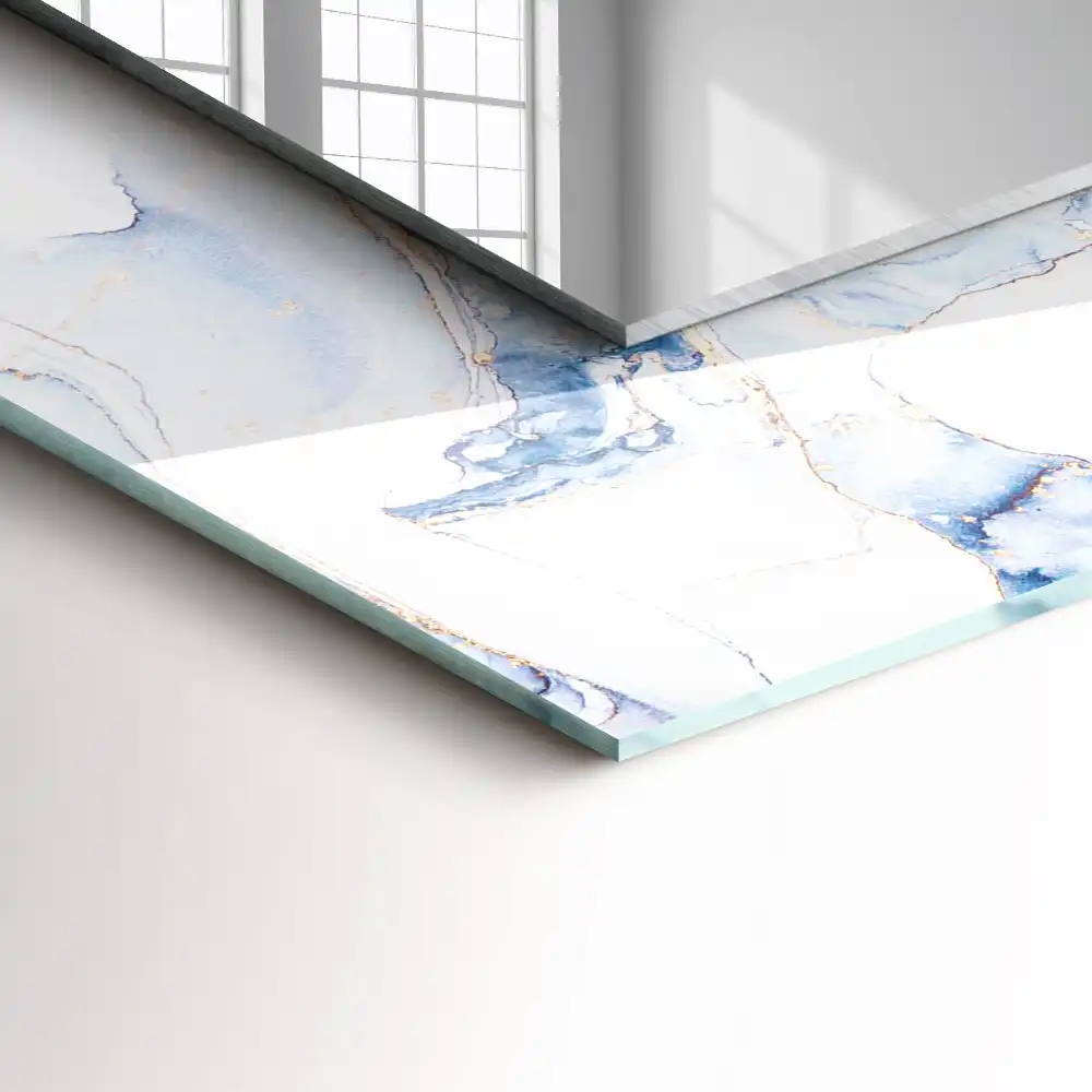 Tiskano pravokotne ogledalo Abstraktna marmorna umetnost