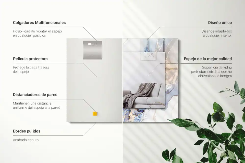 Tiskano pravokotne ogledalo Abstraktna marmorna umetnost