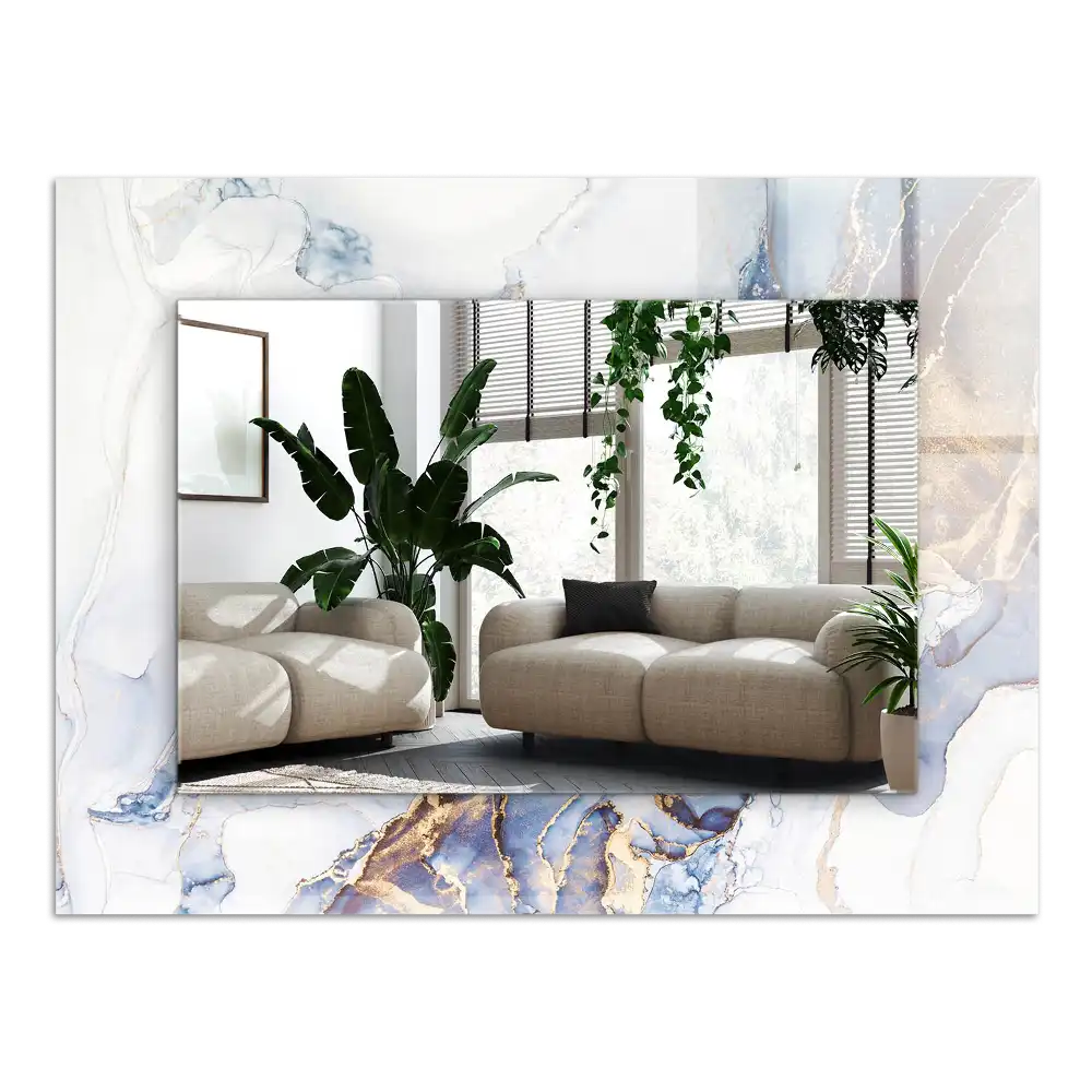 Tiskano pravokotne ogledalo Abstraktna marmorna umetnost