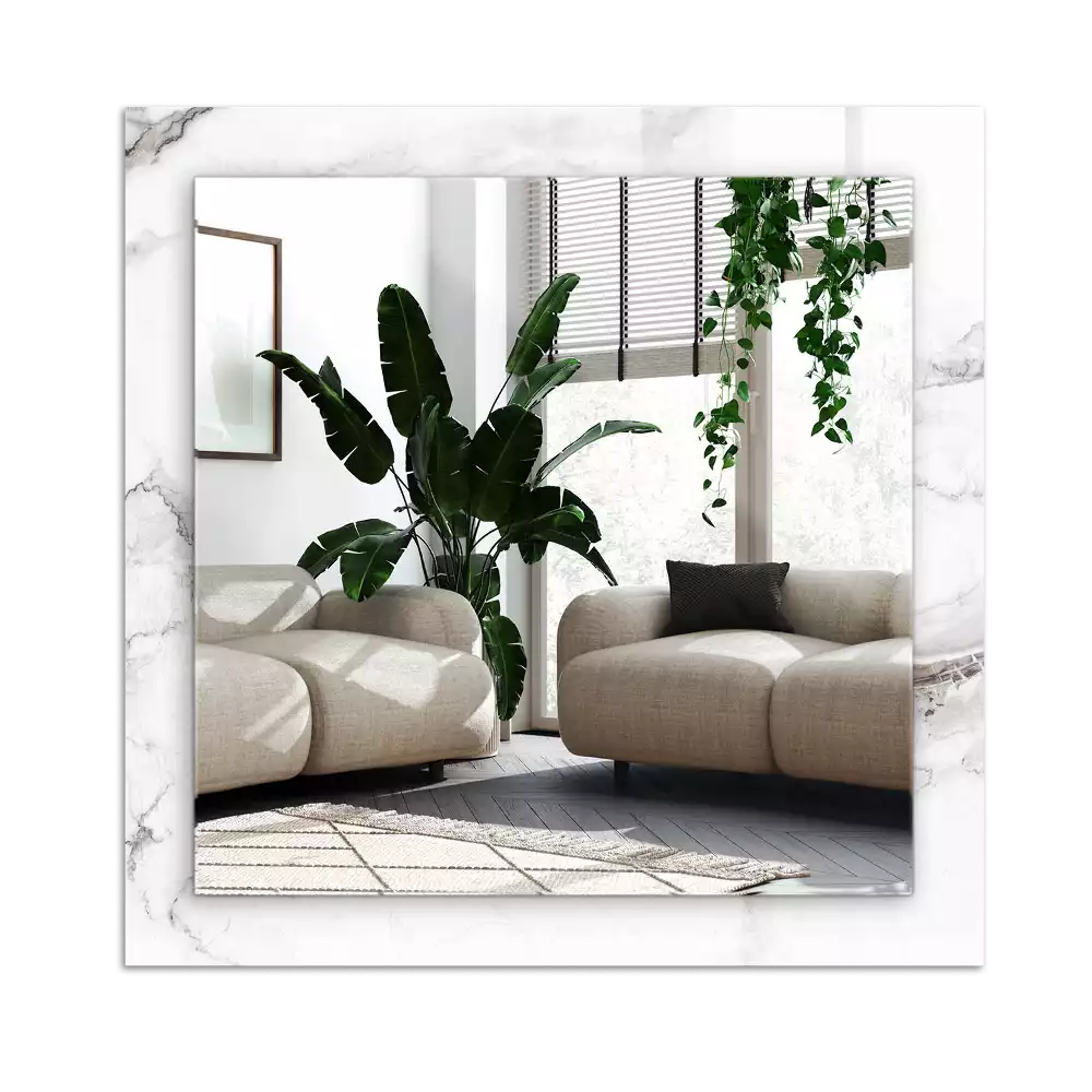 Pravokotne ogledalo s potiskanim okvirjem Vzorec belega marmorja