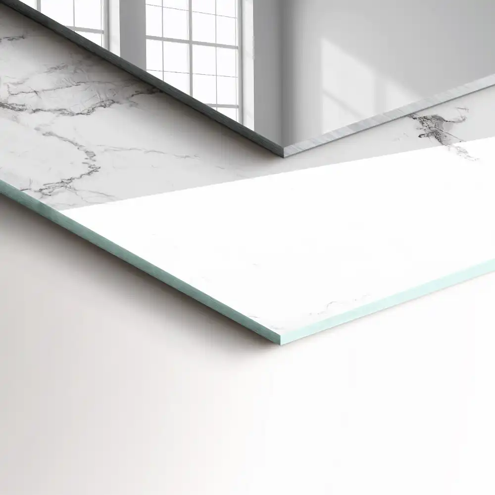 Pravokotne ogledalo s potiskanim okvirjem Vzorec belega marmorja