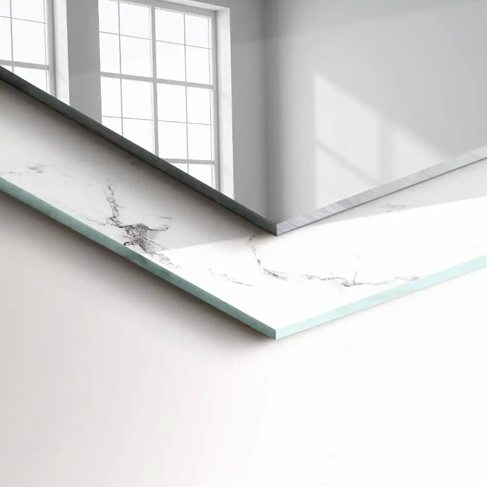 Pravokotne ogledalo s potiskanim okvirjem Vzorec belega marmorja