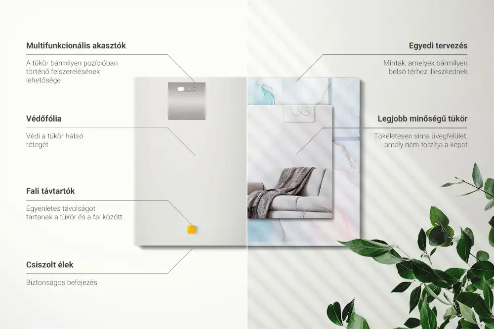 Tiskano pravokotne ogledalo Abstraktni akvarel