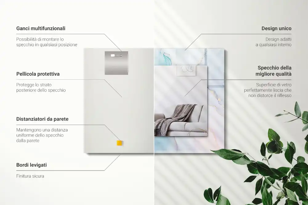 Tiskano pravokotne ogledalo Abstraktni akvarel