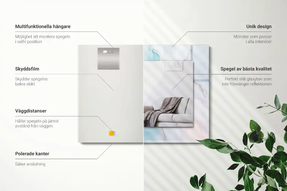 Tiskano pravokotne ogledalo Abstraktni akvarel