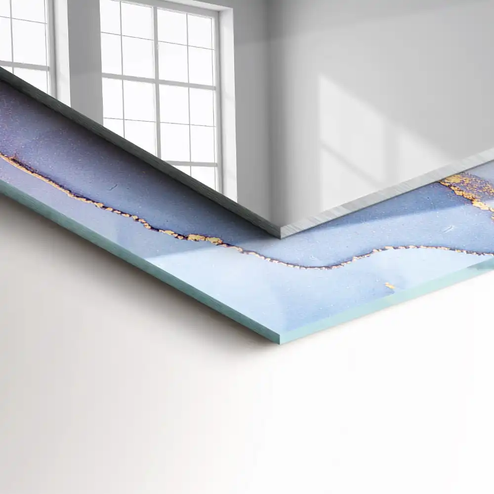 Tiskano pravokotne ogledalo Abstraktni akvarel