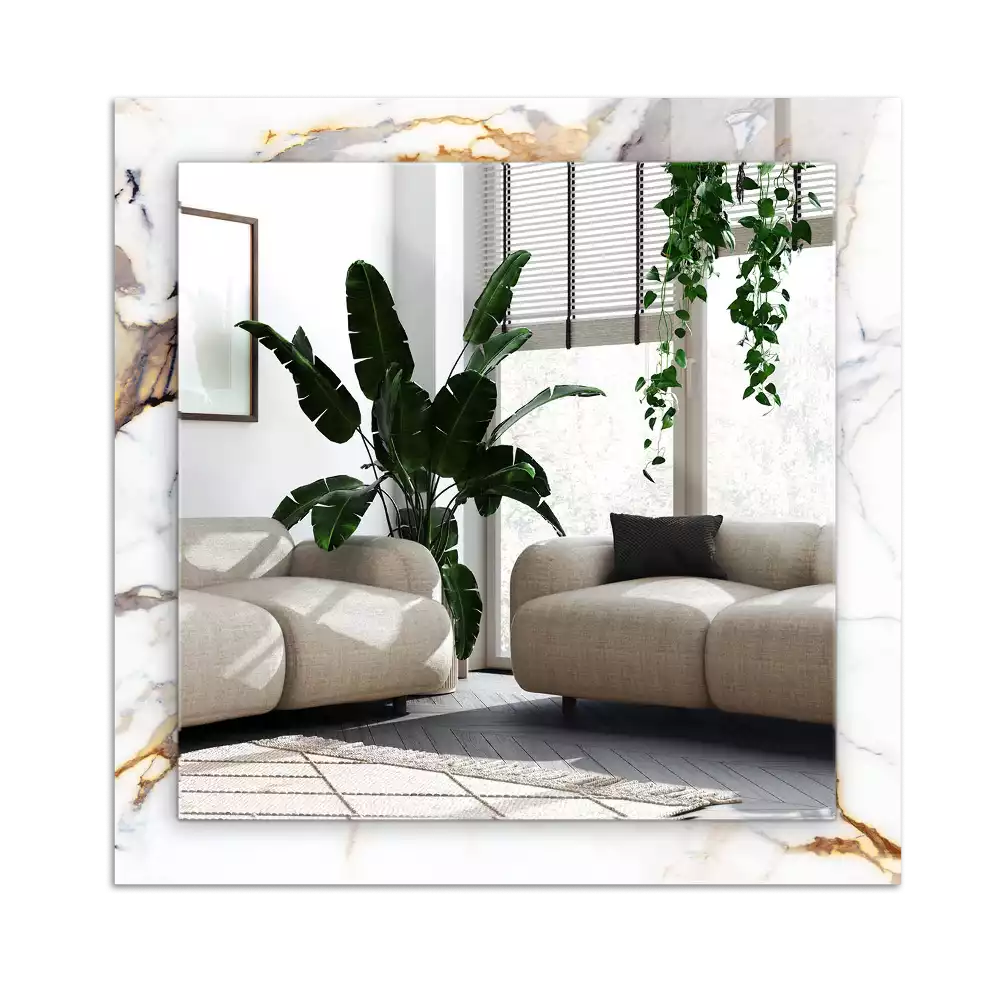 Pravokotne okrasno ogledalo Žilast marmor