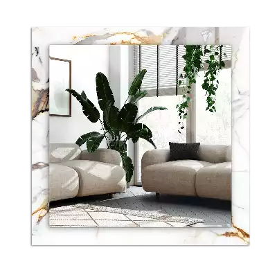 Pravokotne okrasno ogledalo Žilast marmor