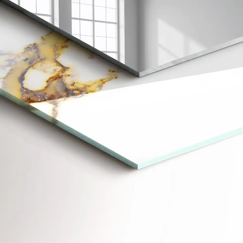 Pravokotne okrasno ogledalo Žilast marmor