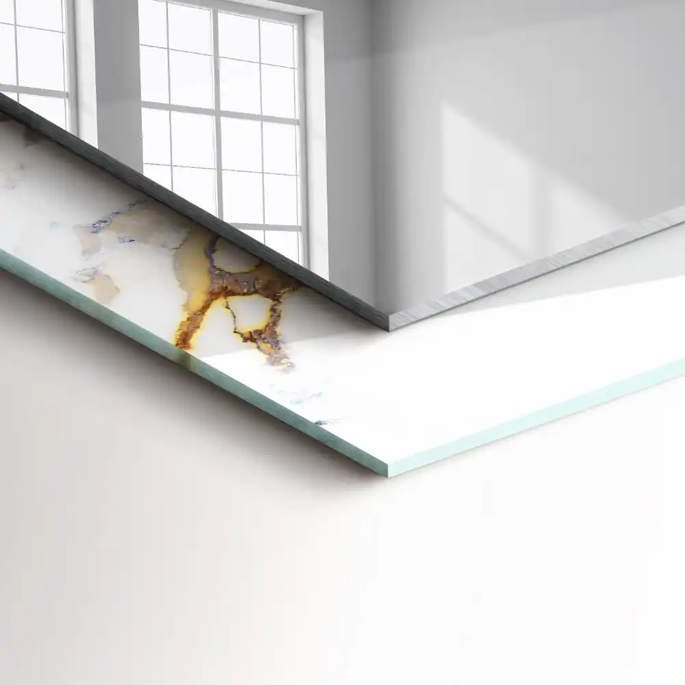 Pravokotne okrasno ogledalo Žilast marmor