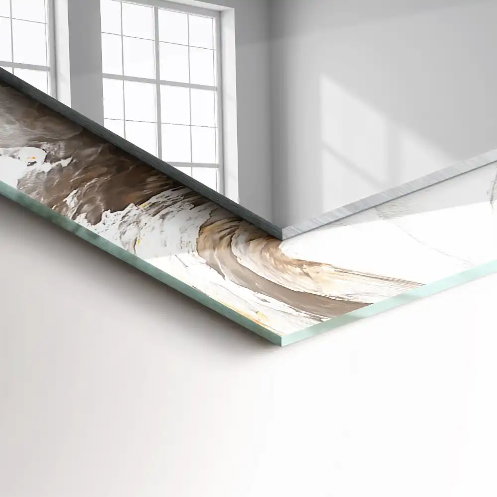 Pravokotne ogledalo s potiskanim okvirjem Abstraktni marmorni vzorec