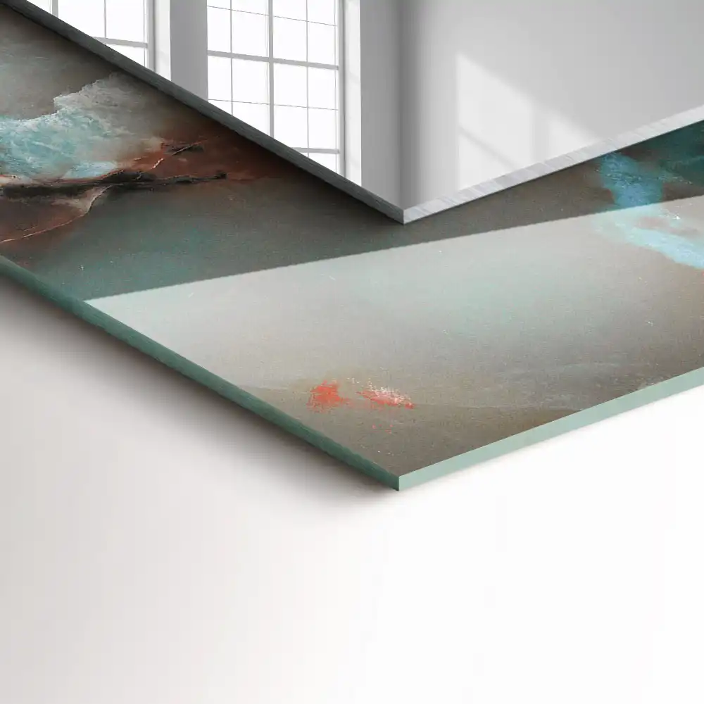 Tiskano pravokotne ogledalo Abstraktna barvita tekstura