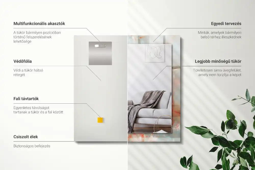 Tiskano pravokotne ogledalo Abstraktna barvita tekstura