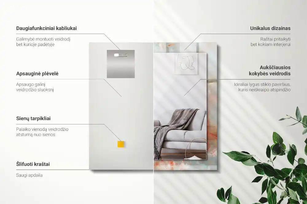 Tiskano pravokotne ogledalo Abstraktna barvita tekstura