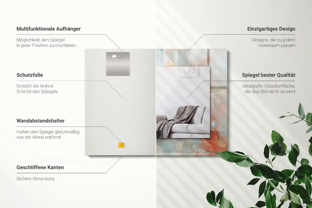 Tiskano pravokotne ogledalo Abstraktna barvita tekstura