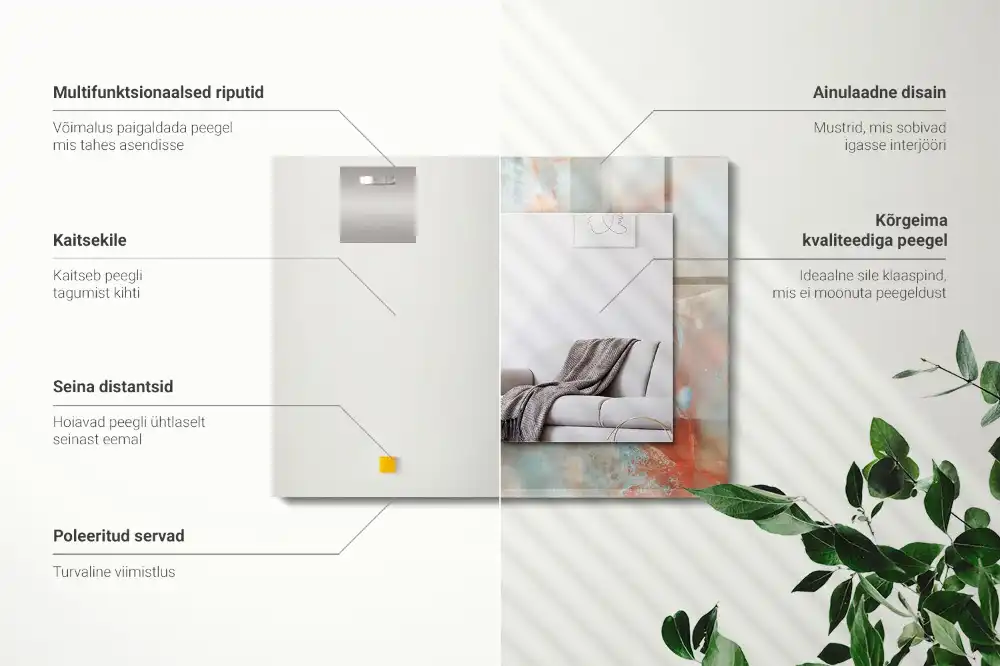 Tiskano pravokotne ogledalo Abstraktna barvita tekstura