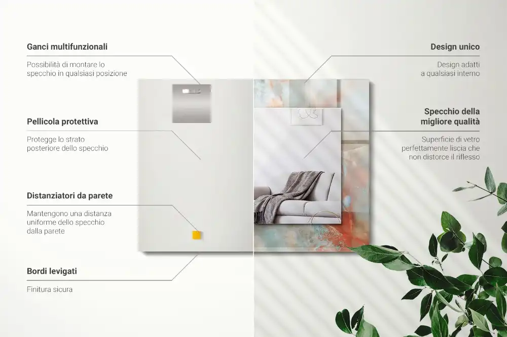 Tiskano pravokotne ogledalo Abstraktna barvita tekstura