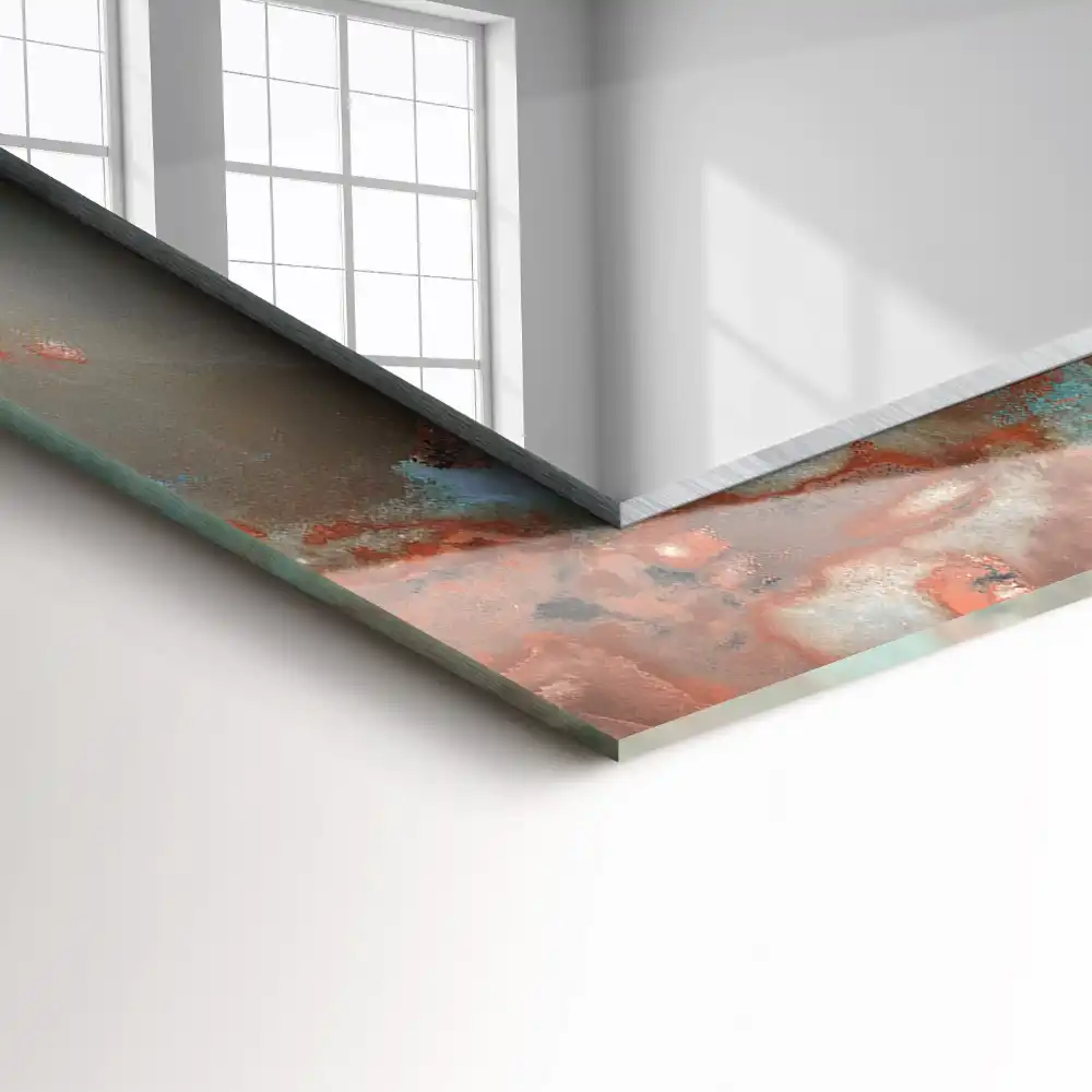 Tiskano pravokotne ogledalo Abstraktna barvita tekstura