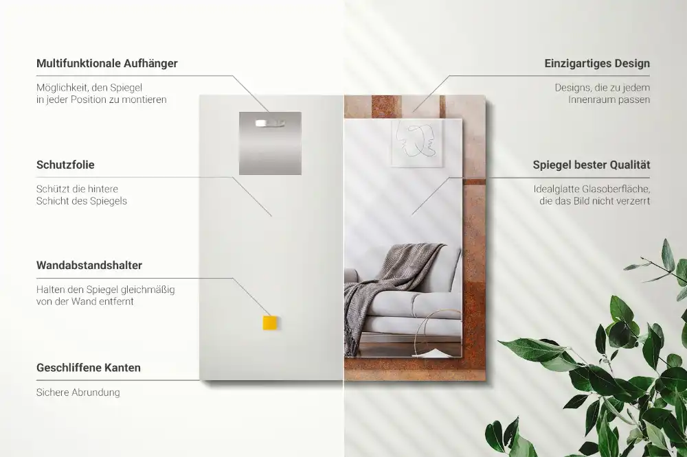 Tiskano pravokotne ogledalo Zarjavela kovinska površina