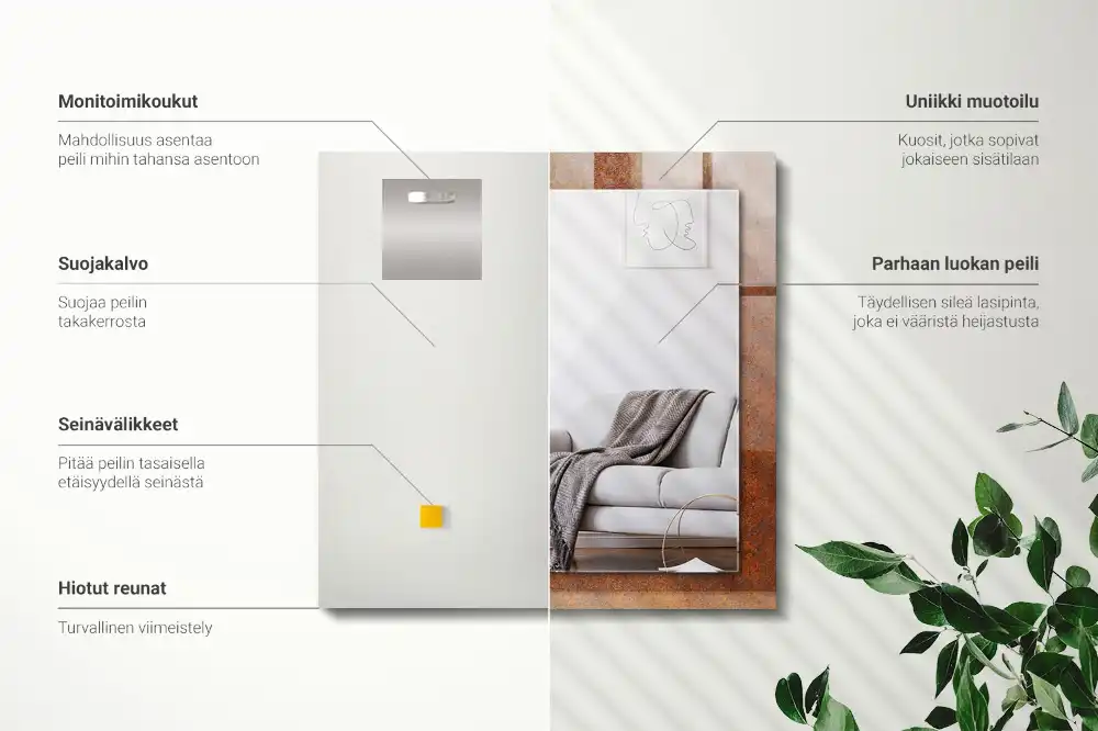 Tiskano pravokotne ogledalo Zarjavela kovinska površina