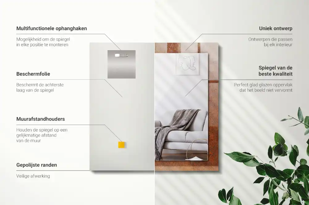 Tiskano pravokotne ogledalo Zarjavela kovinska površina