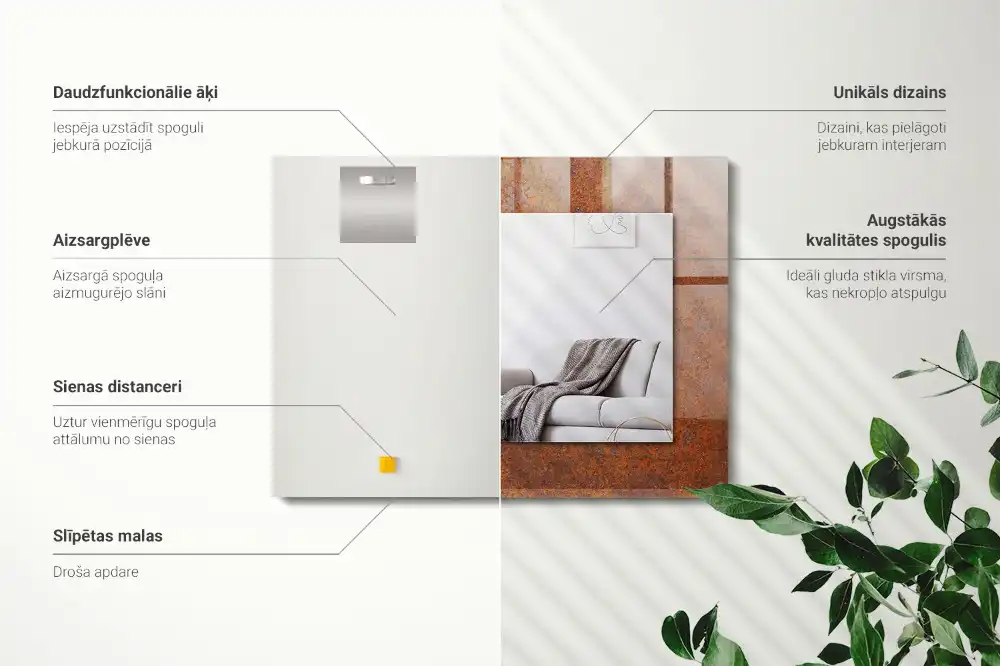 Tiskano pravokotne ogledalo Zarjavela kovinska površina