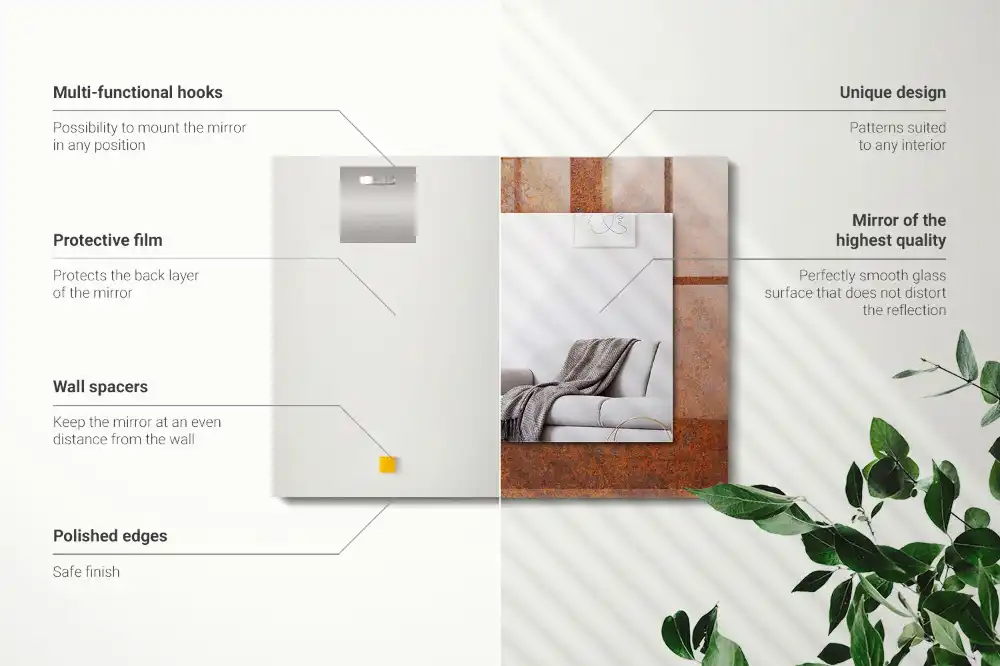 Tiskano pravokotne ogledalo Zarjavela kovinska površina