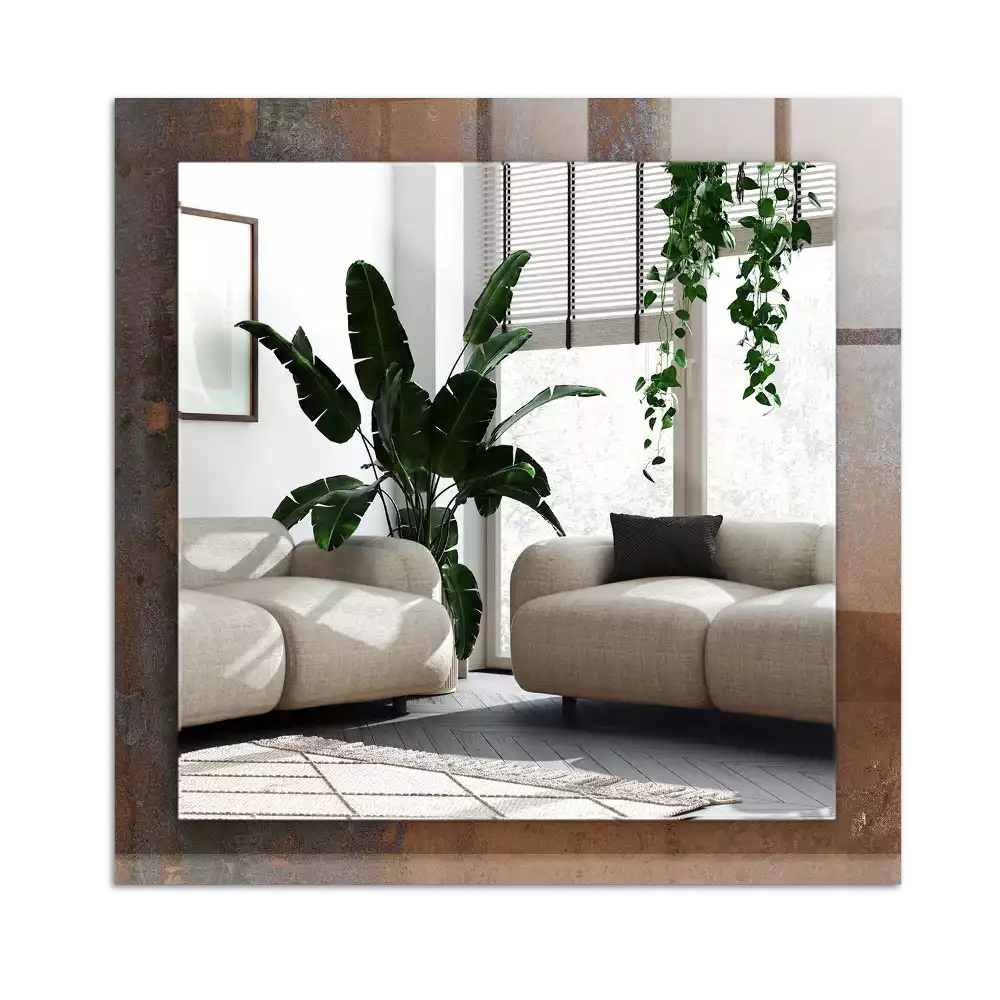 Pravokotne ogledalo s potiskanim okvirjem Modna rjava kovina