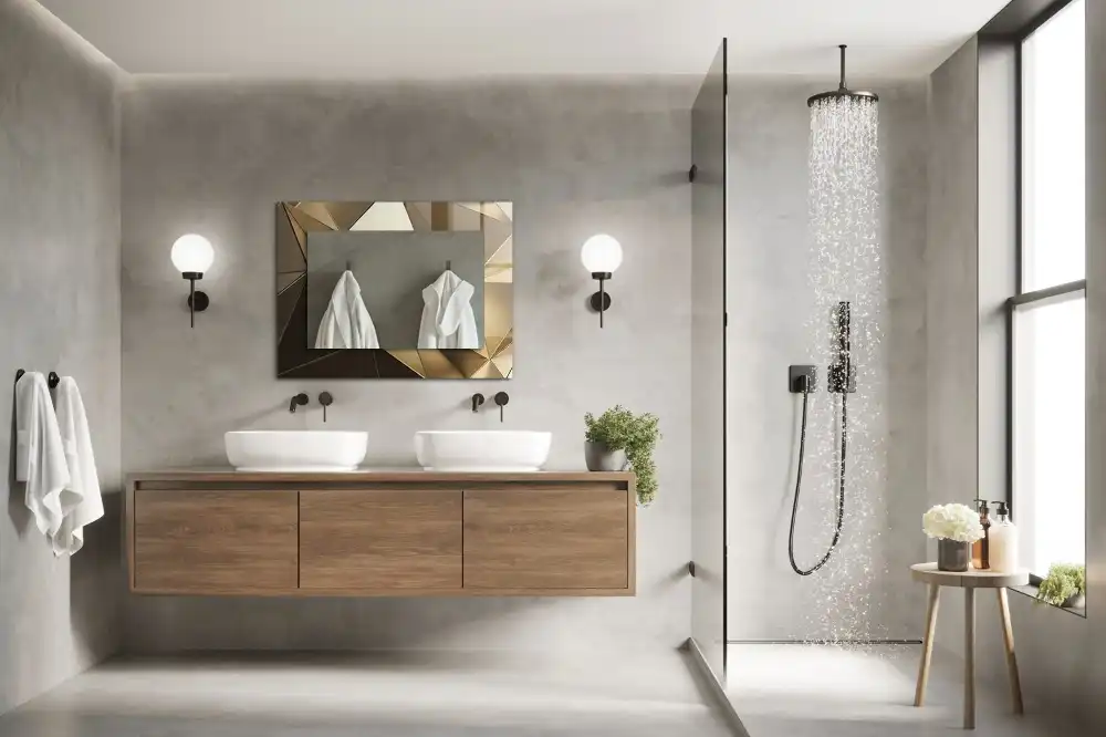 Pravokotne okrasno ogledalo Geometrijske oblike